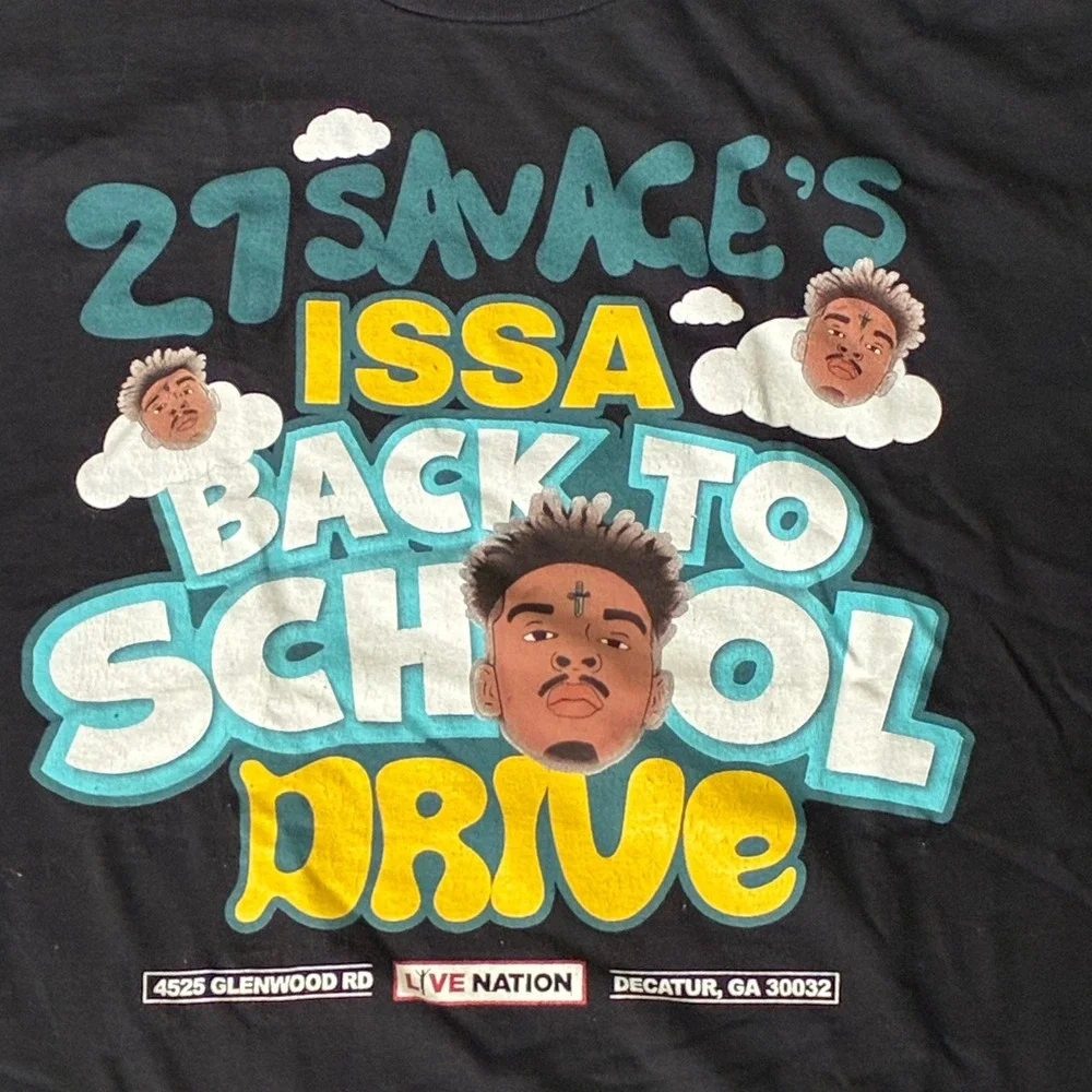 21 Savage Issa Back To School Drive 2024 Graphic Tee XL Atlanta Rap Shirt‎
